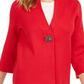 Cardigan feminino JM Collection com broche para festa de fim de ano, vermelho, tamanho extragrande