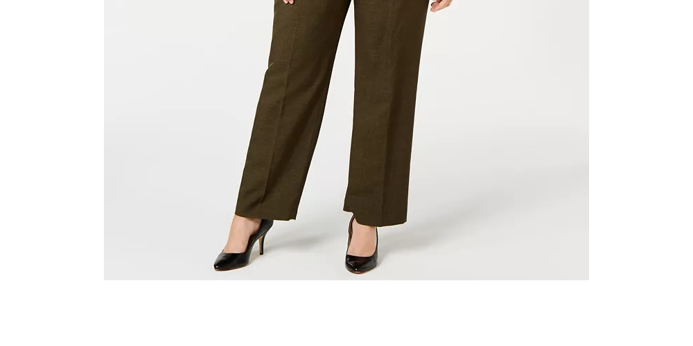 Le Suit Feminino Plus One Button Calça Terno Verde Tamanho Pequeno Pequeno