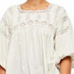 Túnica feminina de renda azaléia Free People Mineral Off White Natural Tamanho Médio