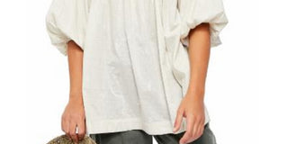 Túnica feminina de renda azaléia Free People Mineral Off White Natural Tamanho Médio