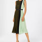 Vestido sem mangas plissado com blocos de cores Alfani feminino, verde, tamanho 12