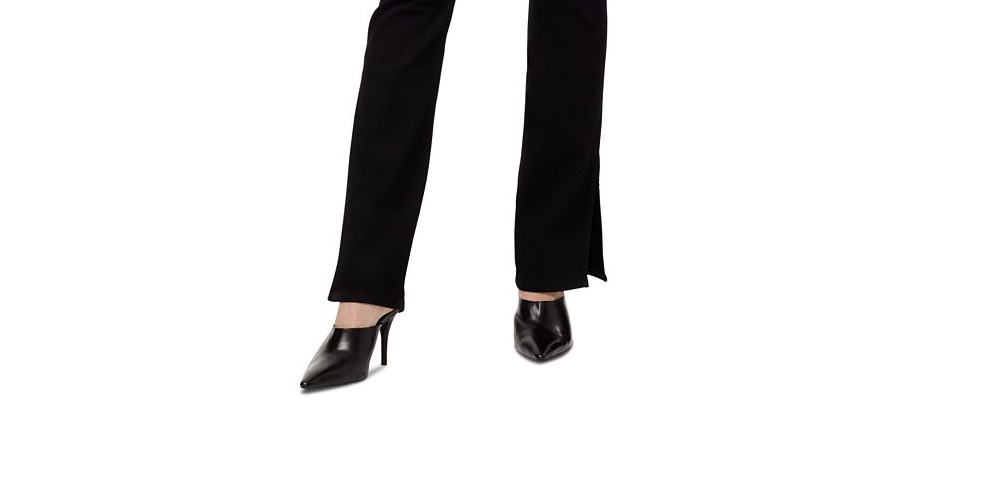 Calça jeans feminina Sanctuary com fenda e corte estilo bootcut, preta, tamanho 27