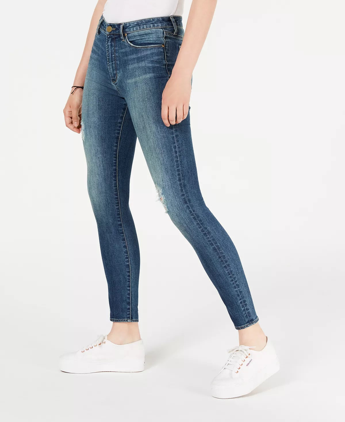 Calça Jeans Skinny Hilary Rasgada Azul Tamanho 26