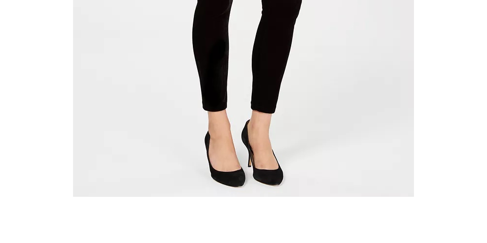 Leggings de veludo femininas JM Collection, pretas, tamanho pequeno