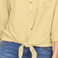 Top feminino com bolsos e ilhós e amarração frontal, tamanho XXG, amarelo, da Style &amp; Co