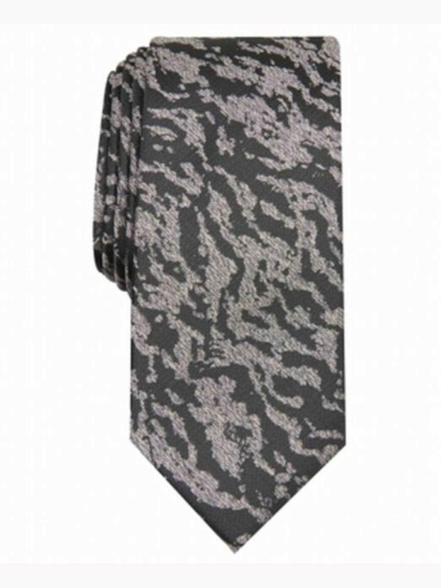 Gravata Masculina Slim Stone da INC International Concepts Preta Tamanho Regular