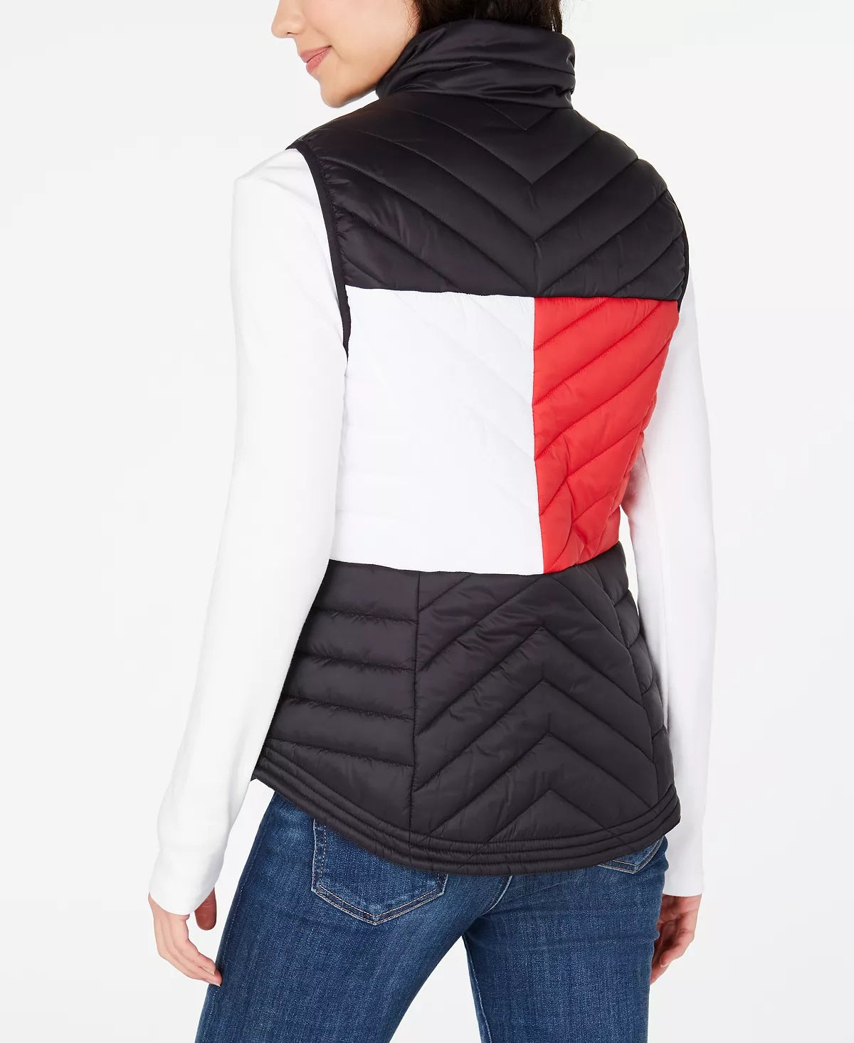 Colete esportivo acolchoado feminino Tommy Hilfiger, preto, tamanho extragrande