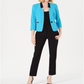 Terno feminino Le Suit com um botão e contraste, azul, tamanho 4