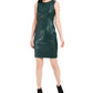 Vestido justo de couro sintético Calvin Klein feminino, azul, tamanho 10