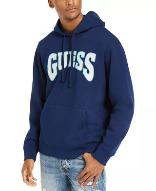 Guess Moletom com capuz masculino com estampa de logotipo azul tamanho XX-grande