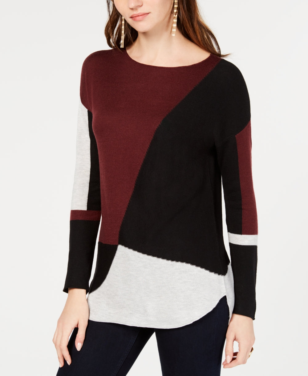 Suéter feminino colorblock da INC International Concepts, preto, tamanho pequeno, XL