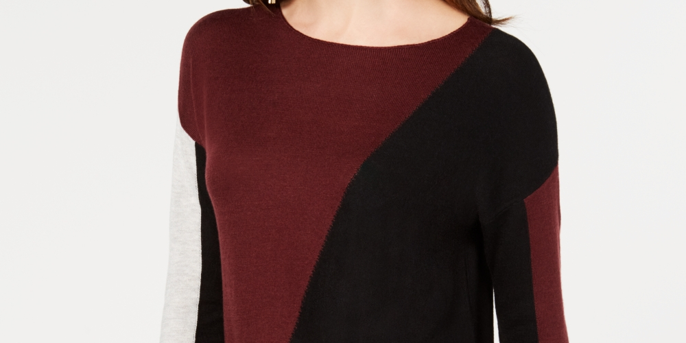 Suéter feminino colorblock da INC International Concepts, preto, tamanho pequeno, XL