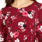 Blusa feminina Alfani com estampa lateral e amarração lateral, tamanho vinho, pequena, G