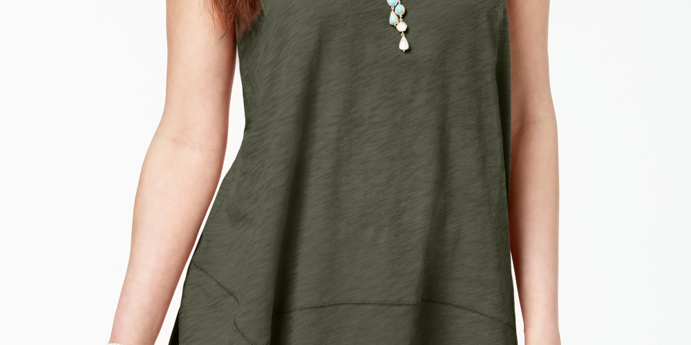 Regata feminina estilo &amp; co swing verde tamanho pequeno P