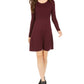 Vestido suéter de malha canelada feminino Style &amp; Co, roxo, tamanho P