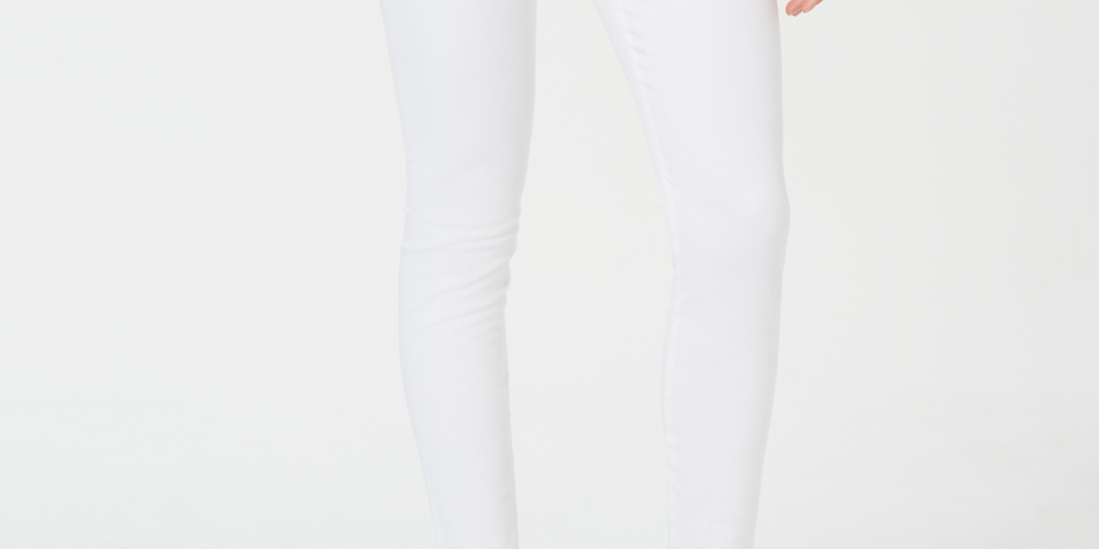 Calças jegging femininas de cintura alta sem costura Style &amp; Co, brancas, tamanho 10