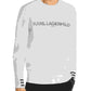 Karl Lagerfeld Paris Moletom Masculino com Estampa de Logo e Painéis, Branco, Tamanho Grande
