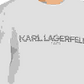 Karl Lagerfeld Paris Moletom Masculino com Estampa de Logo e Painéis, Branco, Tamanho Grande