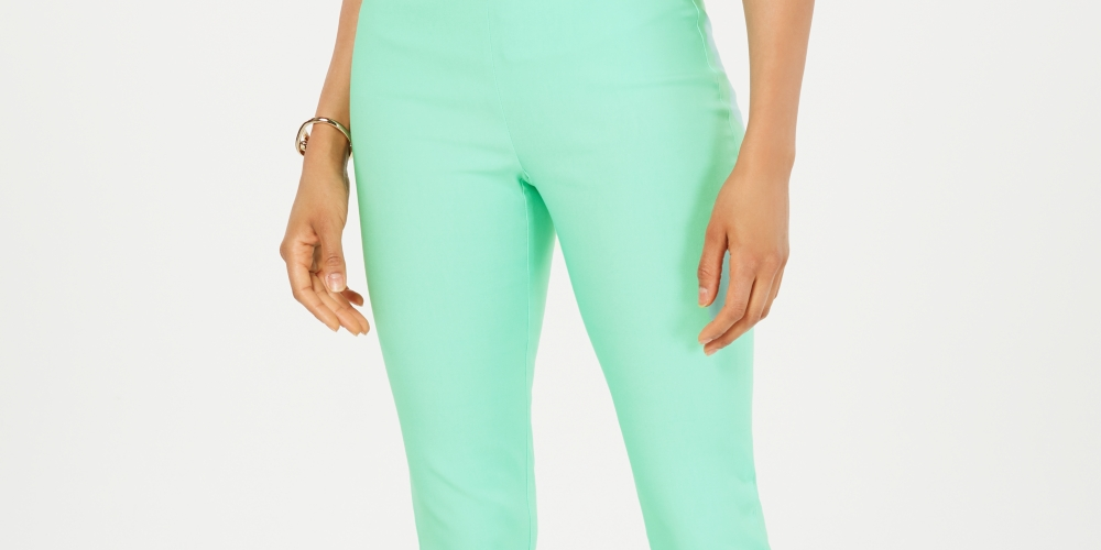 Calça feminina Chelsea Tummy Control Skinny Leg Tornozelo Charter Club Azul Tamanho 6