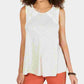 Blusa feminina listrada sem mangas estilo &amp; co, bege, tamanho médio