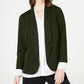 Blazer feminino Alfani com gola entalhada verde-oliva, tamanho pequeno G
