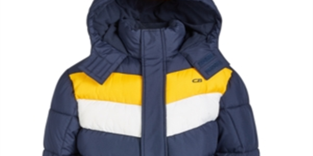 Conjunto de jaqueta e chapéu CB Sports Little Boy com 2 peças e blocos de cores, azul-marinho, tamanho 4