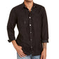 Camisa masculina de camurça sintética INC International Concepts, preta, tamanho médio