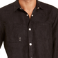 Camisa masculina de camurça sintética INC International Concepts, preta, tamanho médio