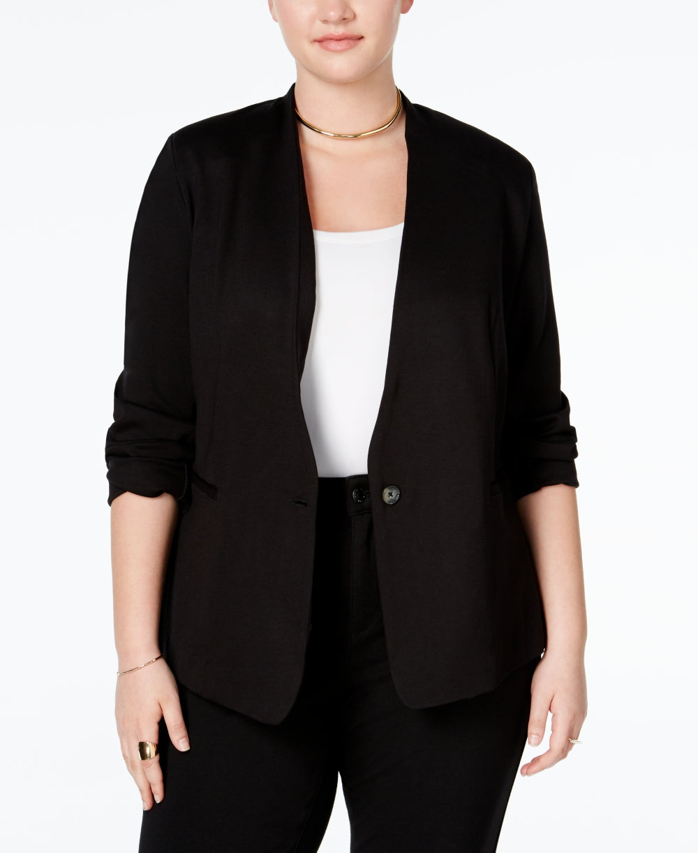 Blazer feminino Rachel Roy Trendy Ponte, preto, tamanho 2X