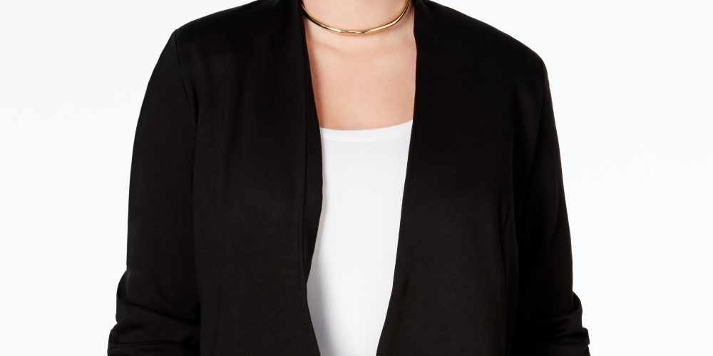 Blazer feminino Rachel Roy Trendy Ponte, preto, tamanho 2X