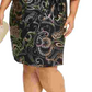 Vestido feminino Robbie Bee Plus com estampa de folha e nó lateral, preto, tamanho 3X