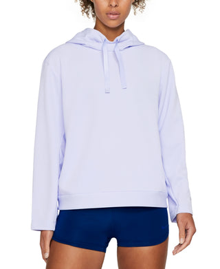 Moletom com capuz Nike Dri Fit Fleece para treino feminino, roxo, tamanho pequeno