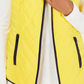 Colete feminino Charter Club com zíper frontal e acabamento contrastante, amarelo, tamanho médio