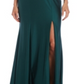 Vestido de cetim feminino Nightway com decote ombro a ombro, verde, tamanho 10