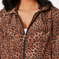 Jaqueta feminina Charter Club com estampa de leopardo ZiPetite Per Print, marrom, tamanho pequeno S