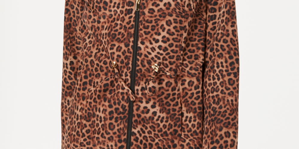 Jaqueta feminina Charter Club com estampa de leopardo ZiPetite Per Print, marrom, tamanho pequeno S