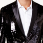 Blazer masculino slim fit reversível com lantejoulas, preto, tamanho extragrande, da INC International Concepts
