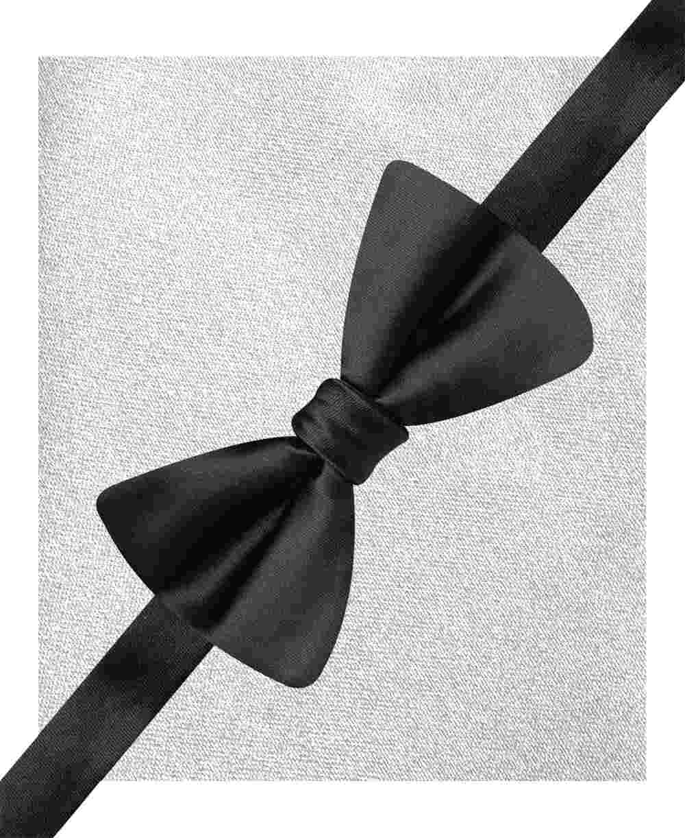 Conjunto de gravata borboleta e lenço de bolso masculino Alfani, tamanho regular, preto