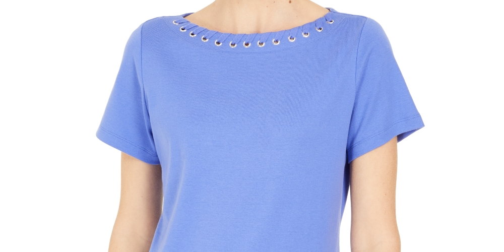 Karen Scott Top Feminino com Acabamento em Ilhós Roxo Tamanho P