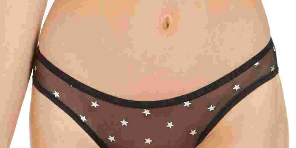 Biquíni DKNY Feminino com Logo Mesh Preto Tamanho Grande