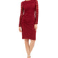 Vestido feminino Vince Camuto com bainha de renda floral 8 vermelho tamanho 8