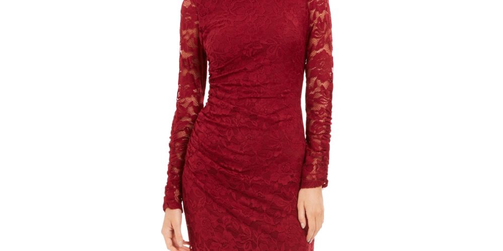 Vestido feminino Vince Camuto com bainha de renda floral 8 vermelho tamanho 8