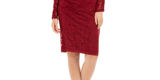 Vestido feminino Vince Camuto com bainha de renda floral 8 vermelho tamanho 8