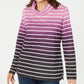 Karen Scott Sport Ombre Listrado Gola Alta Feminino Roxo Tamanho Médio