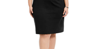 Vestido Plus Size Feminino com Babados e Manga Longa NY Collection Preto Tamanho 2X
