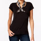 Cachecol feminino Vince Camuto Pop Stripe Twilly preto tamanho único