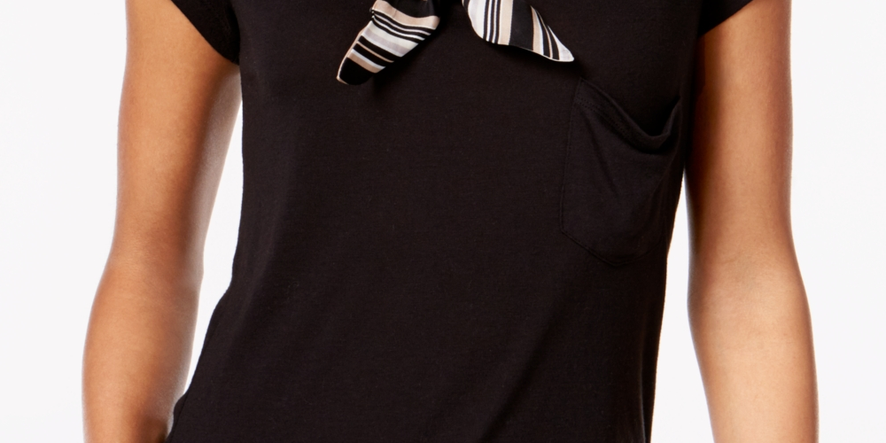 Cachecol feminino Vince Camuto Pop Stripe Twilly preto tamanho único