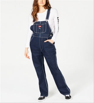 Macacão jeans Dickies Girl Junior com perna relaxada, azul, tamanho pequeno