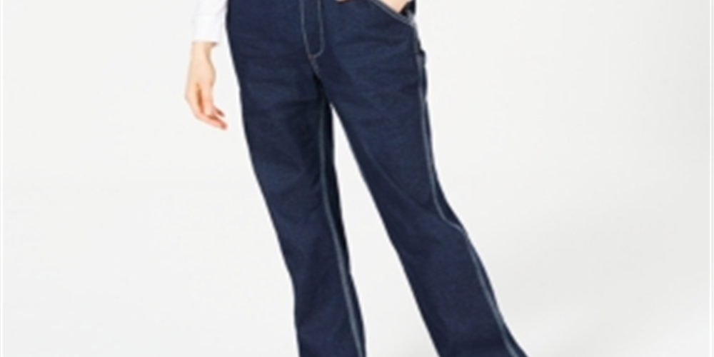 Macacão jeans Dickies Girl Junior com perna relaxada, azul, tamanho pequeno