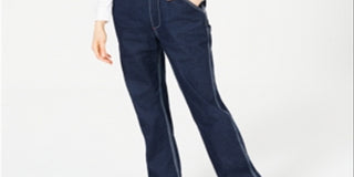 Macacão jeans Dickies Girl Junior com perna relaxada, azul, tamanho pequeno